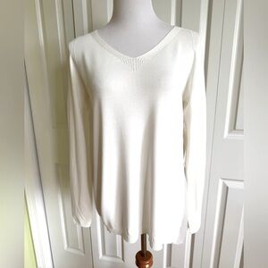 D. EXTERIOR Women White Silk Blend Knit Sweater 10 EUC